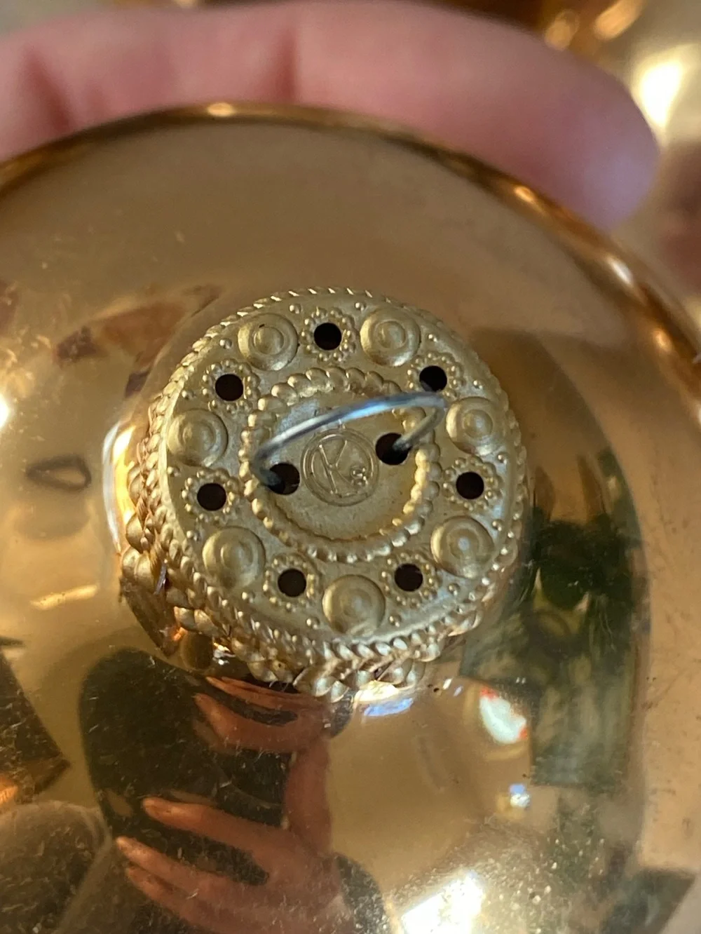 Vintage Christmas by Krebs Gold Glass Ball Ornaments - Set of 7 3”